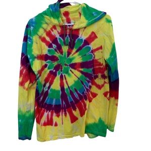 Tie Dye Hoodie Festival Streetwear Small Made in USA Organic Cotton